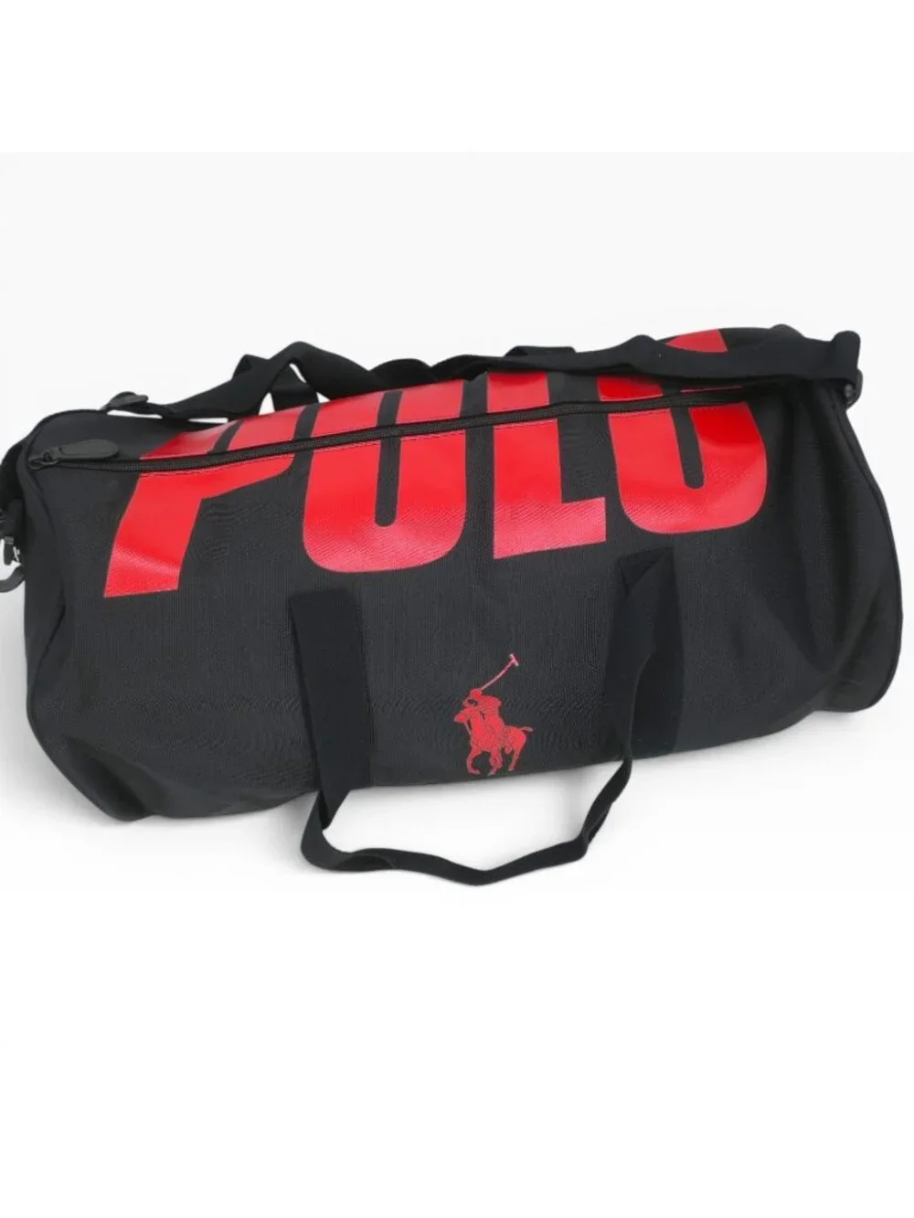 Ralph Lauren Polo Fragrances Duffle Black Red Pony Bag Gym Weekender Overnight